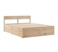 vidaXL Giroletto con Cassetti 160x200 cm in Legno Massello di Pino, giroletto con cassetti, arredo Camera da Letto, Letto Contenitore