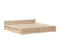 vidaXL Giroletto con Cassetti 160x200 cm in Legno Massello di Pino, Telaio Letto, Rete Letto, Arredamento Camera da Letto, Struttura Letto