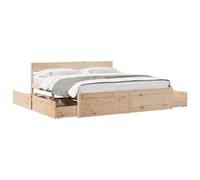 vidaXL Giroletto con Cassetti 180x200 cm in Legno Massello di Pino, giroletto con cassetti, arredo Camera da Letto, Letto Contenitore