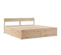 vidaXL Giroletto con Cassetti 200x200 cm in Legno Massello di Pino, giroletto con cassetti, arredo Camera da Letto, Letto Contenitore