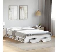 vidaXL Giroletto con Cassetti Bianco 120x190 cm in Legno Multistrato