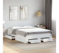 vidaXL Giroletto con Cassetti Bianco 120x200 cm in Legno Multistrato