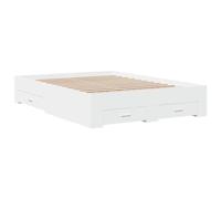 vidaXL Giroletto con Cassetti Bianco 120x200 cm in Legno Multistrato