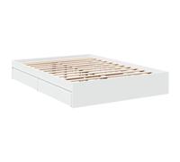 vidaXL Giroletto con Cassetti Bianco 120x200 cm in Legno Multistrato