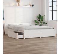 vidaXL Giroletto con Cassetti Bianco 135x190 cm Double