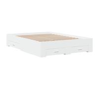 vidaXL Giroletto con Cassetti Bianco 140x190 cm in Legno Multistrato