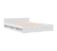 vidaXL Giroletto con Cassetti Bianco 140x190 cm in Legno Multistrato