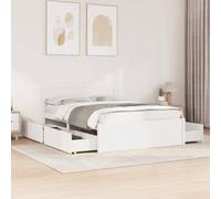 vidaXL Giroletto con Cassetti Bianco 140x190 cm Legno Massello di Pino, giroletto con cassetti, arredo camera da letto, letto contenitore