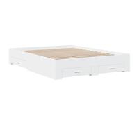 vidaXL Giroletto con Cassetti Bianco 140x200 cm in Legno Multistrato