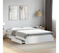 vidaXL Giroletto con Cassetti Bianco 150x200 cm in Legno Multistrato
