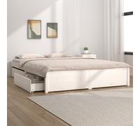 VIDAXL - Giroletto con Cassetti Bianco 150x200 cm King Size - SPEDIZIONE GRATUITA