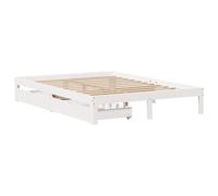 vidaXL Giroletto con Cassetti Bianco 160x200 cm Legno Massello di Pino, Struttura Letto, mobili Camera da Letto, giroletto in Legno, Rete Letto