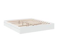 Giroletto con cassetti bianco 180x200 cm in legno multistrato