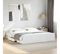 vidaXL Giroletto con Cassetti Bianco 180x200 cm in Legno Multistrato