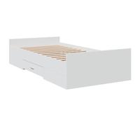 vidaXL Giroletto con Cassetti Bianco 75x190 cm in Legno Multistrato