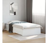 vidaXL Giroletto con Cassetti Bianco 75x190 cm in Legno Multistrato