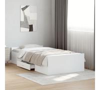 vidaXL Giroletto con Cassetti Bianco 90x200 cm in Legno Multistrato