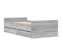 vidaXL Giroletto con Cassetti Grigio Sonoma 75x190 cm Small Single