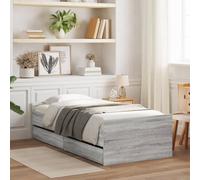 vidaXL Giroletto con Cassetti Grigio Sonoma 75x190 cm Small Single