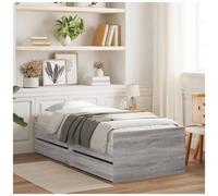 vidaXL Giroletto con Cassetti Grigio Sonoma 90x200 cm