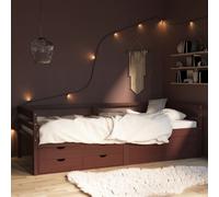 vidaXL Giroletto con Cassetti Marrone Miele in Legno di Pino 90x200 cm