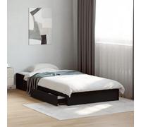 vidaXL Giroletto con Cassetti Nero 100x200 cm in Legno Multistrato