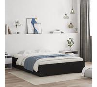 vidaXL Giroletto con Cassetti Nero 140x190 cm in Legno Multistrato