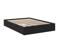 vidaXL Giroletto con Cassetti Nero 140x200 cm in Legno Multistrato, giroletto con cassetti, Base Letto, Struttura Letto, Telaio Letto, Rete Letto