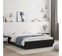 vidaXL Giroletto con Cassetti Nero 150x200 cm in Legno Multistrato