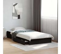 vidaXL Giroletto con cassetti in legno multistrato Nero 75x190 cm