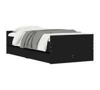 vidaXL Giroletto con Cassetti Nero 90x200 cm