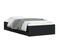 vidaXL Giroletto con Cassetti Nero 90x200 cm in Legno Multistrato