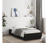 vidaXL Giroletto con Cassetti Nero 90x200 cm in Legno Multistrato
