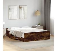 vidaXL Giroletto con Cassetti Rovere Fumo 120x190 cm Legno Multistrato