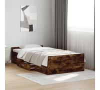 vidaXL Giroletto con Cassetti Rovere Fumo 75x190 cm Legno Multistrato