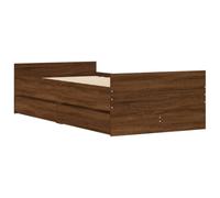 vidaXL Giroletto con Cassetti Rovere Marrone 75x190 cm Small Single