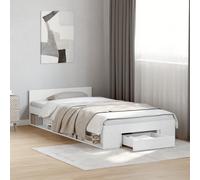 vidaXL Giroletto con Cassetto Bianco 90x190 cm in Legno Multistrato