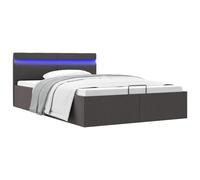vidaXL Giroletto con Contenitore e LED Grigio Scuro Tessuto 120x200 cm