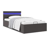 vidaXL Giroletto con Contenitore e LED Grigio Scuro Tessuto 90x200 cm