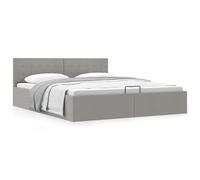 vidaXL Giroletto con Contenitore Grigio Chiaro in Tessuto 160x200 cm