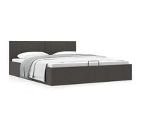 vidaXL Giroletto con Contenitore Grigio Scuro in Tessuto 160x200 cm