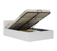 vidaXL Giroletto con Contenitore Idraulico Bianco Similpelle 140x200cm