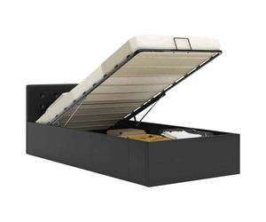 vidaXL Giroletto con Contenitore Idraulico Nero Similpelle 90x200cm