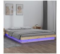 VIDAXL - Giroletto con LED 150x200 cm King Size in Legno Massello - SPEDIZIONE GRATUITA
