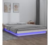 vidaXL Giroletto con LED Bianco 150x200cm King Size in Legno Massello