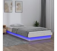 vidaXL Giroletto con LED Bianco 90x190 cm Single in Legno Massello