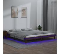 vidaXL Giroletto con LED Miele 200x200 cm in Legno Massello