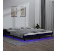 VIDAXL - Giroletto con LED Nero 200x200 cm in Legno Massello - SPEDIZIONE GRATUITA