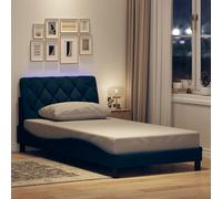 vidaXL Giroletto con LED senza Materasso Blu 100x200 cm in Tessuto