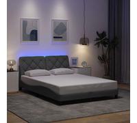 vidaXL Giroletto con LED Senza Materasso Grigio Chiaro 120x200 cm, giroletto con luci LED, Telaio Letto, Rete Letto, Struttura Letto, Base Letto